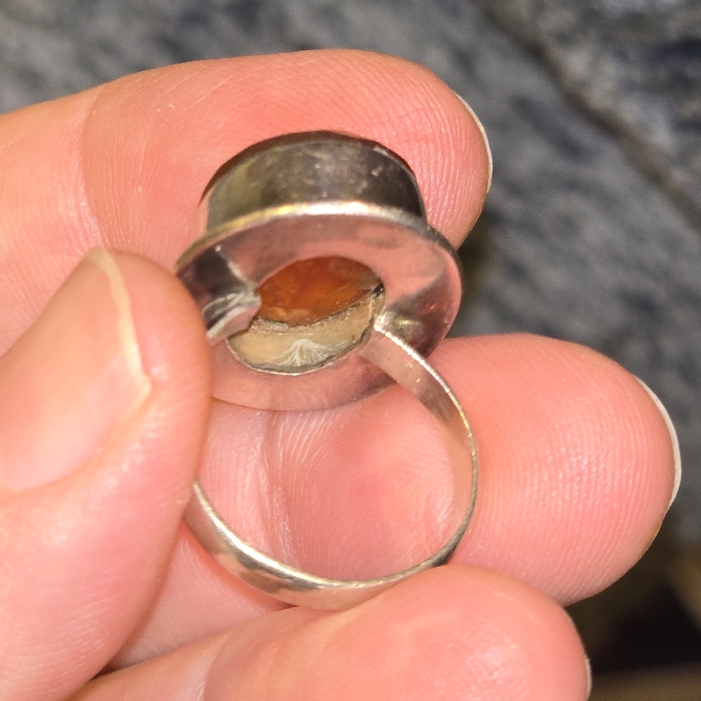 Vibrant Orange Gemstone Ring - Picture 11 of 11